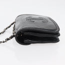 CHANEL COCO Mark Chain Shoulder Bag Patent leather Black Silver CC Auth 170006-4
