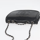 CHANEL COCO Mark Chain Shoulder Bag Patent leather Black Silver CC Auth 170006-6