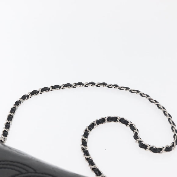 CHANEL COCO Mark Chain Shoulder Bag Patent leather Black Silver CC Auth 170006