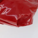 Salvatore Ferragamo Tote Bag Patent leather Red Silver Auth 170007-9