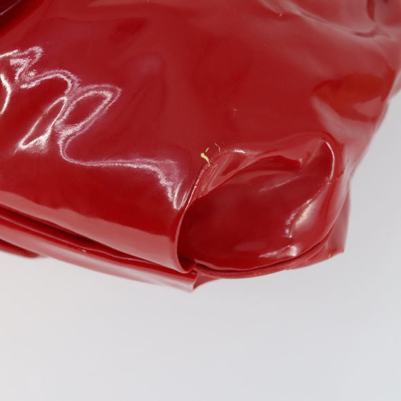 Salvatore Ferragamo Tote Bag Patent leather Red Silver Auth 170007