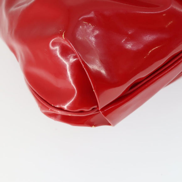 Salvatore Ferragamo Tote Bag Patent leather Red Silver Auth 170007