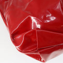 Salvatore Ferragamo Tote Bag Patent leather Red Silver Auth 170007-16