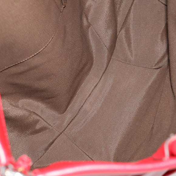 Salvatore Ferragamo Tote Bag Patent leather Red Silver Auth 170007