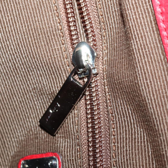 Salvatore Ferragamo Tote Bag Patent leather Red Silver Auth 170007