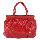 Salvatore Ferragamo Tote Bag Patent leather Red Silver Auth 170007-13