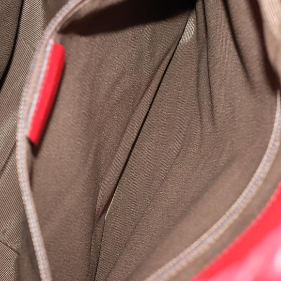 Salvatore Ferragamo Tote Bag Patent leather Red Silver Auth 170007