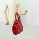 Salvatore Ferragamo Tote Bag Patent leather Red Silver Auth 170007-22