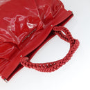 Salvatore Ferragamo Tote Bag Patent leather Red Silver Auth 170007-6