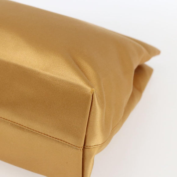 PRADA Kettenhandtasche Satin Gold Auth 170010