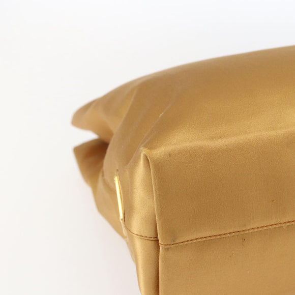 PRADA Kettenhandtasche Satin Gold Auth 170010