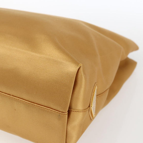 PRADA Kettenhandtasche Satin Gold Auth 170010