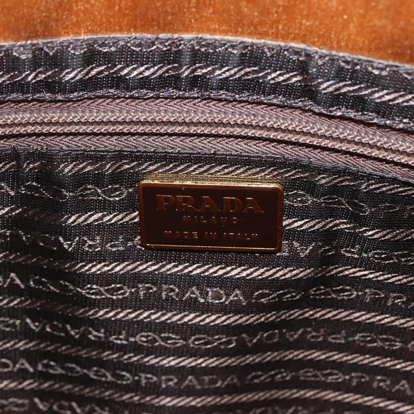 PRADA Kettenhandtasche Satin Gold Auth 170010