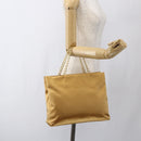 PRADA Kettenhandtasche Satin Gold Auth 170010-24