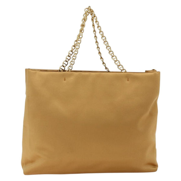 PRADA Kettenhandtasche Satin Gold Auth 170010