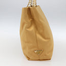 PRADA Kettenhandtasche Satin Gold Auth 170010-3