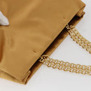 PRADA Kettenhandtasche Satin Gold Auth 170010-6