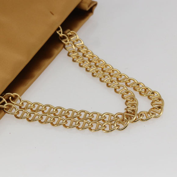 PRADA Kettenhandtasche Satin Gold Auth 170010