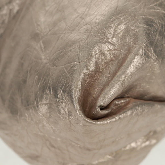 BALENCIAGA Crush Medium Chain Bag Leather Champagne Gold 742941 Auth 170011SAV