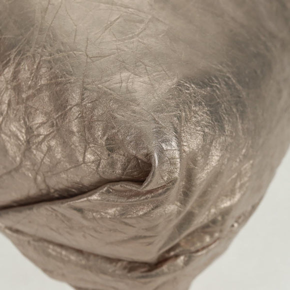 BALENCIAGA Crush Medium Chain Bag Leather Champagne Gold 742941 Auth 170011SAV