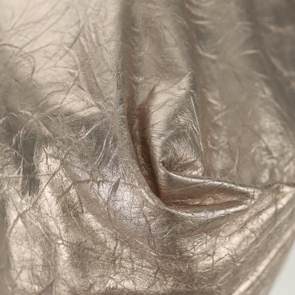 BALENCIAGA Crush Medium Chain Bag Leather Champagne Gold 742941 Auth 170011SAV