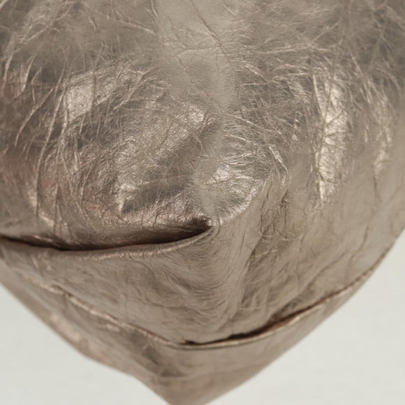 BALENCIAGA Crush Medium Chain Bag Leather Champagne Gold 742941 Auth 170011SAV