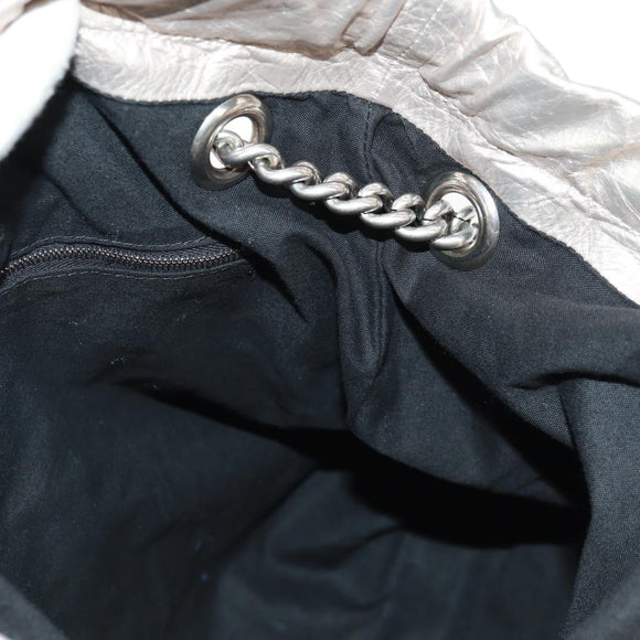 BALENCIAGA Crush Medium Chain Bag Leather Champagne Gold 742941 Auth 170011SAV