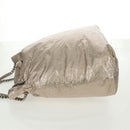 BALENCIAGA Crush Medium Chain Bag Leather Champagne Gold 742941 Auth 170011SAV-3