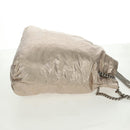 BALENCIAGA Crush Medium Chain Bag Leather Champagne Gold 742941 Auth 170011SAV-4