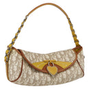 Christian Dior Trotter Canvas Romantic Chain Bag PVC Ivory Silver Auth 170012SAV-1