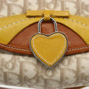 Christian Dior Trotter Canvas Romantic Chain Bag PVC Ivory Silver Auth 170012SAV-17