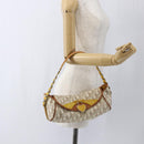 Christian Dior Trotter Canvas Romantic Chain Bag PVC Ivory Silver Auth 170012SAV-23