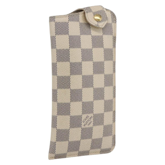 LOUIS VUITTON Damier Azur Etui A Lunettes MM Glasses Case N60025 LV Auth 170020V