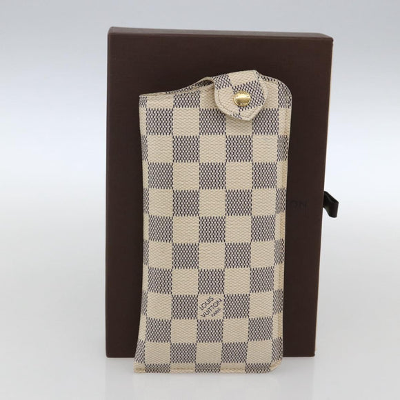 LOUIS VUITTON Damier Azur Etui A Lunettes MM Glasses Case N60025 LV Auth 170020V