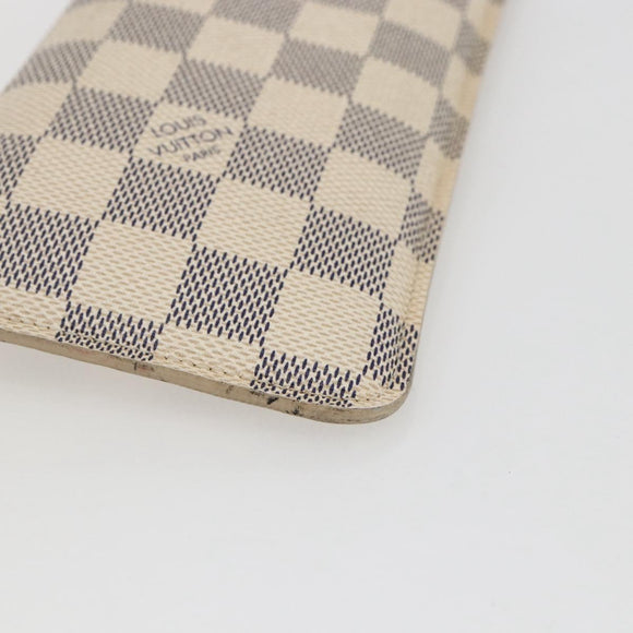 LOUIS VUITTON Damier Azur Etui A Lunettes MM Glasses Case N60025 LV Auth 170020V