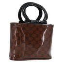 CELINE Macadam Canvas Hand Bag Vinyl Brown Auth 170022-1