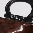 CELINE Macadam Canvas Hand Bag Vinyl Brown Auth 170022-14