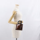CELINE Macadam Canvas Hand Bag Vinyl Brown Auth 170022-18