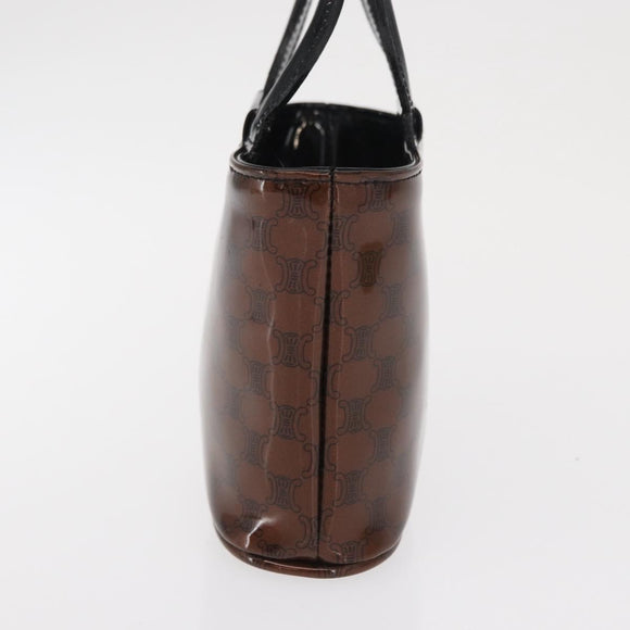 CELINE Macadam Canvas Hand Bag Vinyl Brown Auth 170022