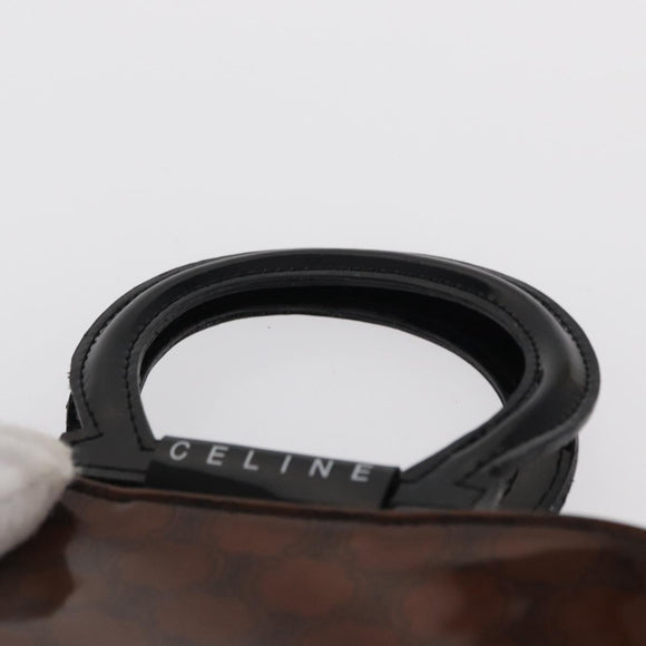 CELINE Macadam Canvas Hand Bag Vinyl Brown Auth 170022
