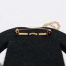 CHANEL Jacket Motif Brooch Velor Black CC Auth 170024V-9