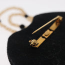 CHANEL Jacket Motif Brooch Velor Black CC Auth 170024V-10