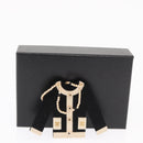 CHANEL Jacket Motif Brooch Velor Black CC Auth 170024V-12