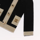 CHANEL Jacket Motif Brooch Velor Black CC Auth 170024V-3