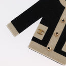 CHANEL Jacket Motif Brooch Velor Black CC Auth 170024V-4