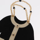 CHANEL Jacket Motif Brooch Velor Black CC Auth 170024V-6