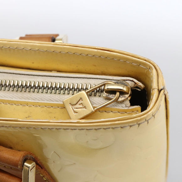 LOUIS VUITTON Monogram Vernis Houston Hand Bag Perle M91342 LV Auth 170050