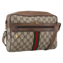 GUCCI GG Supreme Web Sherry Line Tasche PVC Beige Gold 72 02 005 Auth 170066-1