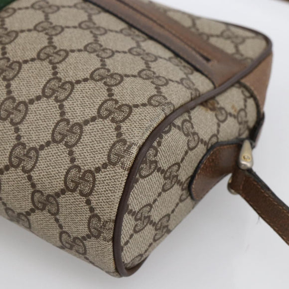 GUCCI GG Supreme Web Sherry Line Tasche PVC Beige Gold 72 02 005 Auth 170066