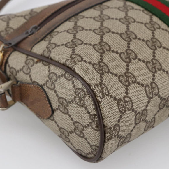 GUCCI GG Supreme Web Sherry Line Tasche PVC Beige Gold 72 02 005 Auth 170066